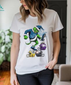 Detroit Lions Grinch tread on sport teams helmet Christmas Shirt