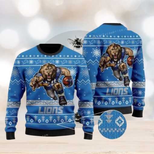 Detroit Lions Mascot Ugly Christmas Sweaters