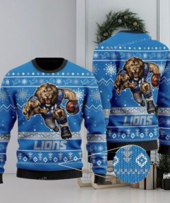 Detroit Lions Mascot Ugly Christmas Sweaters