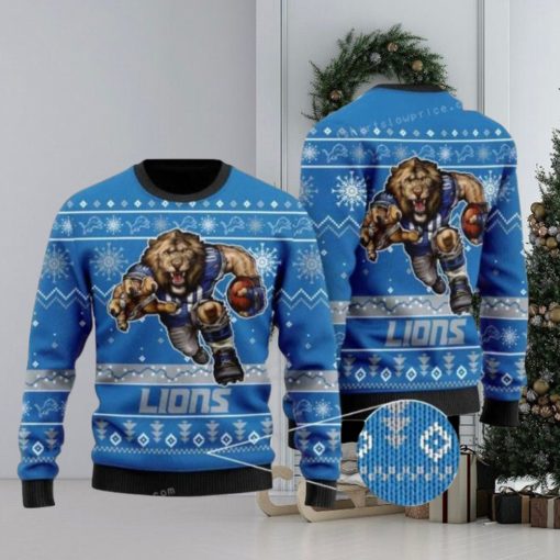 Detroit Lions Mascot Ugly Christmas Sweaters