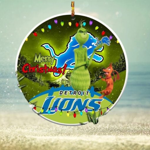 Detroit Lions Nfl Funny Grinch Christmas Ornaments