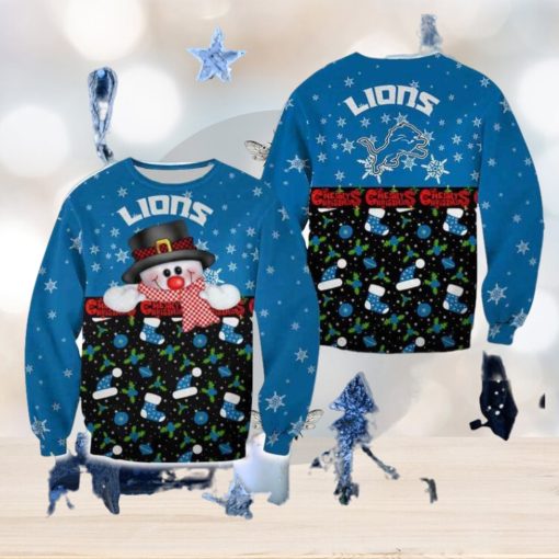 Detroit Lions Snowman Family Sweater For Men And Women Gift Holidays