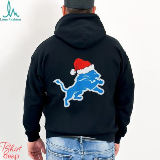 Detroit Lions logo Santa Hat Christmas 2023 Shirt