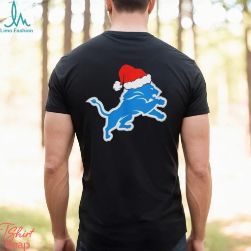 Detroit Lions logo Santa Hat Christmas 2023 Shirt