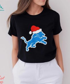 Detroit Lions logo Santa Hat Christmas 2023 Shirt