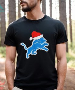 Detroit Lions logo Santa Hat Christmas 2023 Shirt