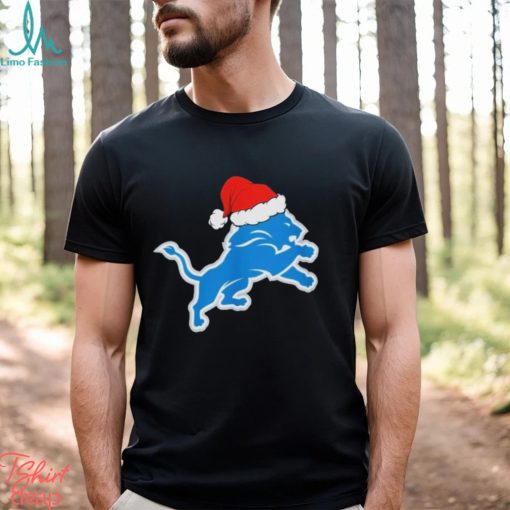 Detroit Lions logo Santa Hat Christmas 2023 Shirt