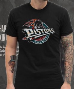 Detroit Pistons Mitchell & Ness Unisex Hardwood Classics MVP Throwback Logo T Shirt