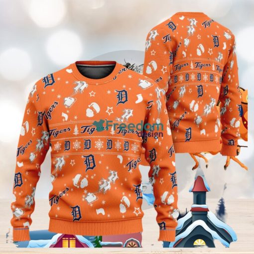 Detroit Tigers MLB Snow Santa Reindeer Ugly Christmas Sweater AOP Gift For Fans