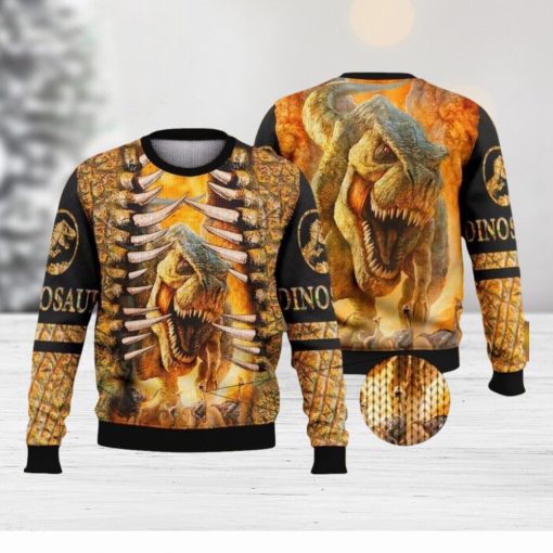 Dinosaur Orange Ugly Christmas Sweater Gift For Men And Women