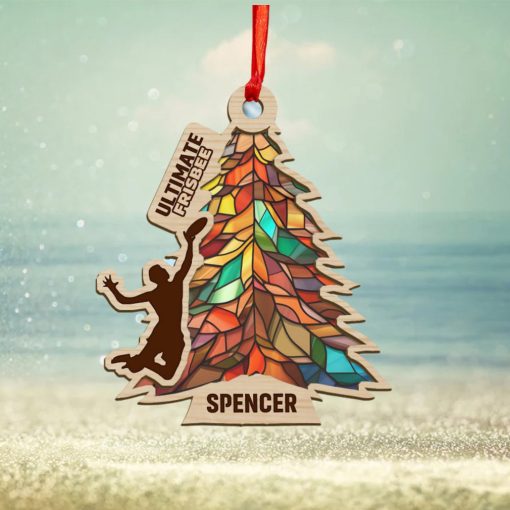 Disc Golf Tree Personalized Suncatcher Ornament