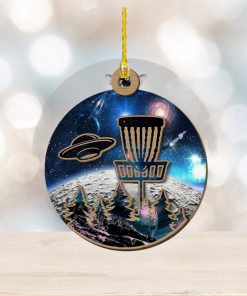 Disc Golf UFO Wood Christmas Ornament