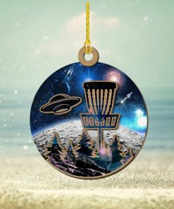 Disc Golf UFO Wood Christmas Ornament