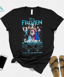 Disney Frozen 10th anniversary 2013 2023 Signatures Thank You For The Memories Shirt