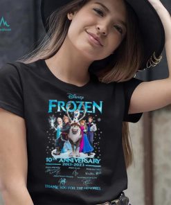 Disney Frozen 10th anniversary 2013 2023 Signatures Thank You For The Memories Shirt