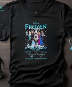 Disney Frozen 10th anniversary 2013 2023 Signatures Thank You For The Memories Shirt