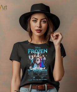 Disney Frozen 10th anniversary 2013 2023 Signatures Thank You For The Memories Shirt