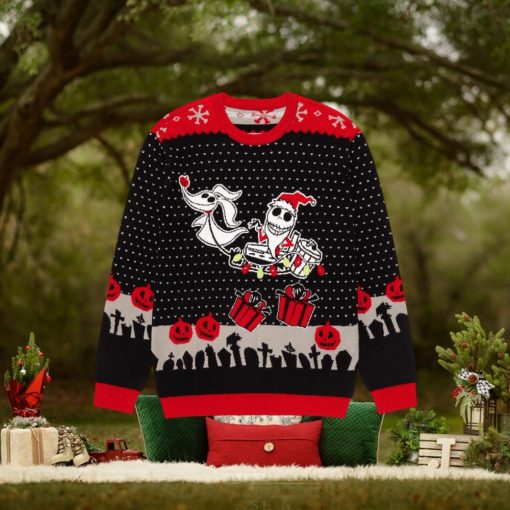 Disney The Nightmare Before Christmas Chibi Jack Skellington & Zero Holiday Sweater