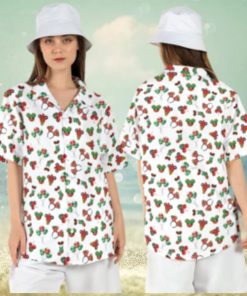 Disneyland Christmas Mickey Balloons Hawaiian Shirts Magic Xmas Theme Park Aloha