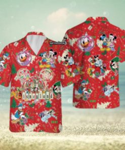 Disneyland Hawaiian Christmas Mickey Friends Holiday Disney Button Up Shirt