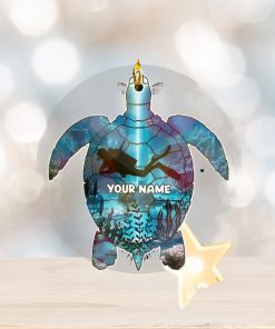 Diver And Turtle Personalized Acrylic Ornament