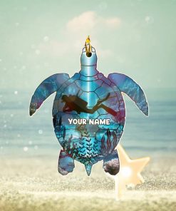 Diver And Turtle Personalized Acrylic Ornament