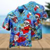 Flamingo Red Christmas Aloha Shirt, Mens Christmas Hawaiian Shirt