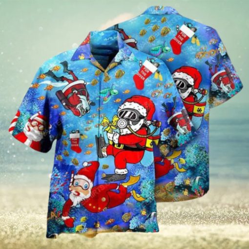 Diving Santa Claus Hawaiian Shirt, Funny Christmas Gift Ideas