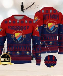 Djurgårdens IF Ugly Christmas Sweater Logo Custom Name Gift Fans