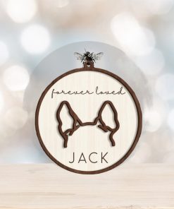 Dog Ear Memorial Ornament, Gifts for Dog Lover