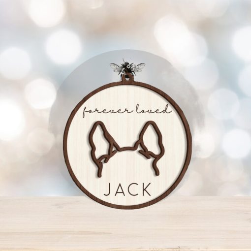 Dog Ear Memorial Ornament, Gifts for Dog Lover