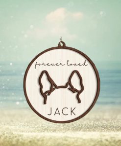 Dog Ear Memorial Ornament, Gifts for Dog Lover