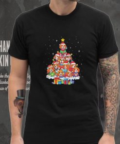 Dogs Beagle santa pine tree merry christmas shirt