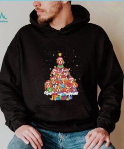 Dogs Beagle santa pine tree merry christmas shirt