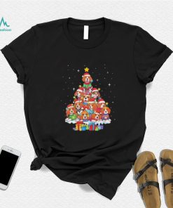 Dogs Beagle santa pine tree merry christmas shirt
