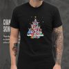 Dogs Boston Collie santa pine tree merry christmas shirt