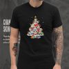 Dogs Border Collie pine tree merry christmas shirt
