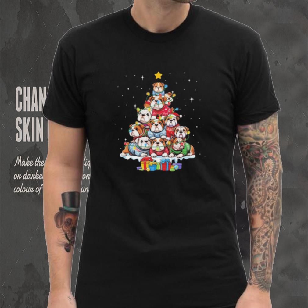 Dogs Bulldog Collie pine tree merry christmas shirt Dogs Bulldog Collie pine tree merry christmas shirt