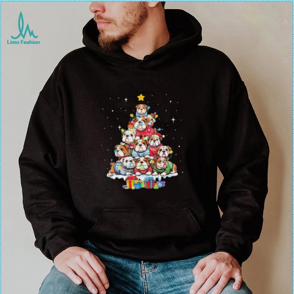 Dogs Bulldog Collie pine tree merry christmas shirt Dogs Bulldog Collie pine tree merry christmas shirt
