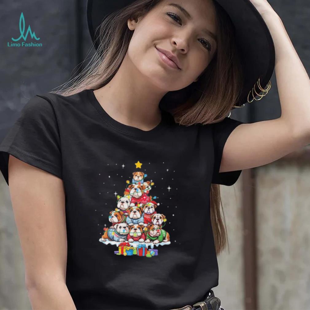 Dogs Bulldog Collie pine tree merry christmas shirt Dogs Bulldog Collie pine tree merry christmas shirt