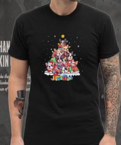 Dogs Bulldog santa Retriever pine tree merry christmas shirt