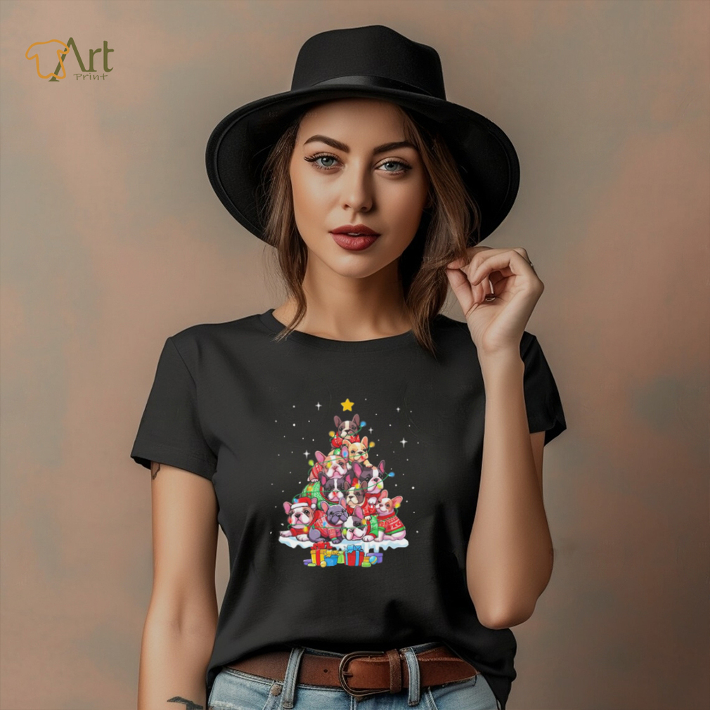 Dogs Bulldog santa Retriever pine tree merry christmas shirt Dogs Bulldog santa Retriever pine tree merry christmas shirt