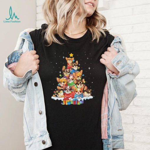 Dogs Chihuahua pine tree merry christmas shirt