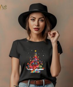 Dogs Dobermann pine tree merry christmas shirt