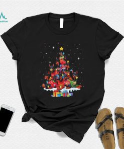 Dogs Dobermann pine tree merry christmas shirt