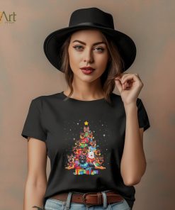 Dogs German Shepherd Retriever pine tree merry christmas shirt