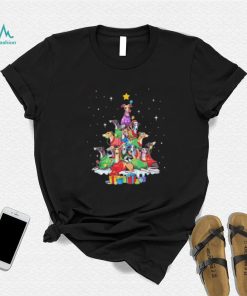Dogs Greyhound santa pine tree merry christmas shirt