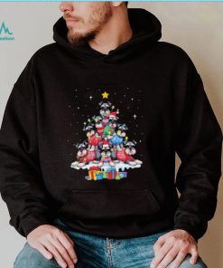 Dogs Miniature Schnauzer santa pine tree merry christmas shirt