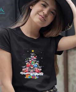 Dogs Miniature Schnauzer santa pine tree merry christmas shirt