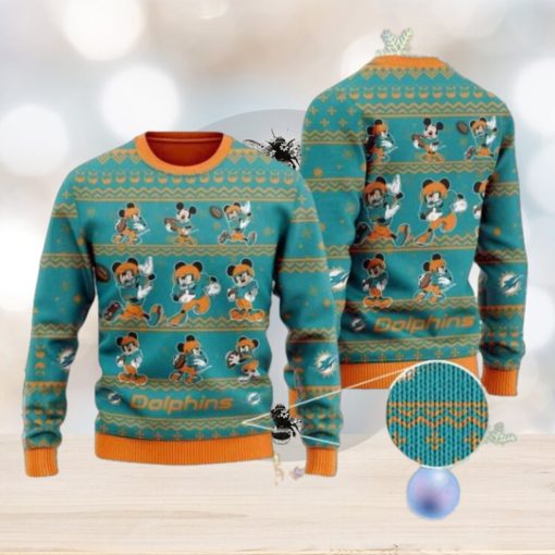 Dolphins Mickey Mouse Knitted Ugly Christmas Sweater